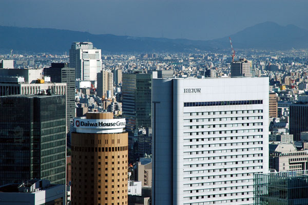 The Hilton and downtown Osaka from the Umeda Sky Building