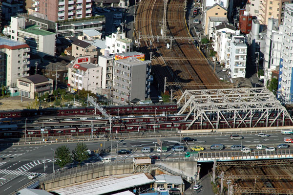 Three trains on one bridge