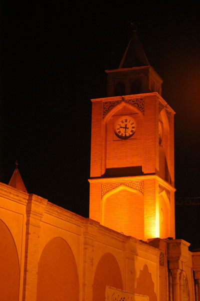 Clock tower of Vank Cathedral at night