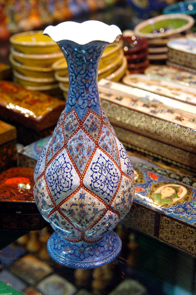Seven-color enamel vase, Isfahan