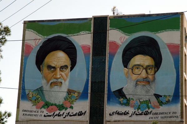 Khomeini with Ayatollah Seyyed Ali Hosseini Khamenei, the current Supreme Leader of Iran