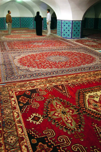 Persian carpets in the basement of Sheikh Lotfollah Mosque
