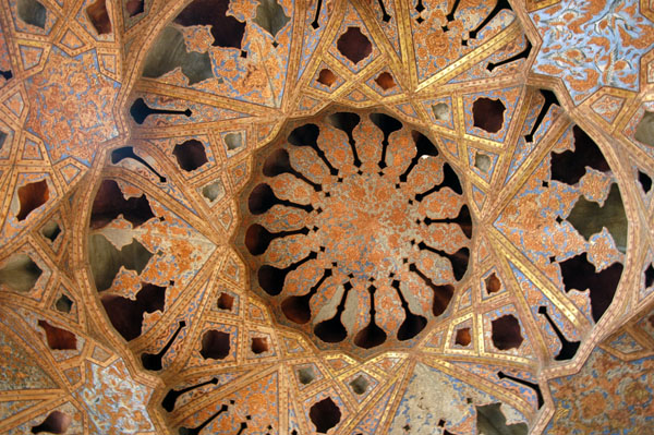 Dome of the music room on the top level of Ali Qapu Palace