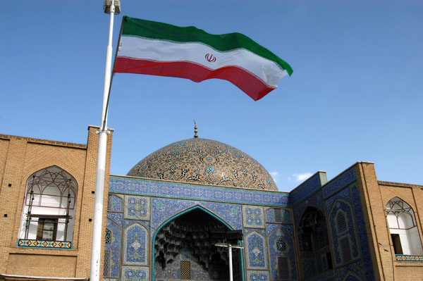 Iranian flag, Sheikh Lotfollah Mosque