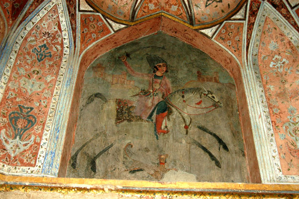 Mounted soldier, Hasht Behesht Palace