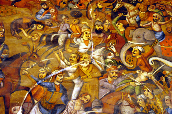 Mural 3:  The Karnal War between Nader Shah Afshar and Mohammed Goorkani, King of India, near Delhi 1740