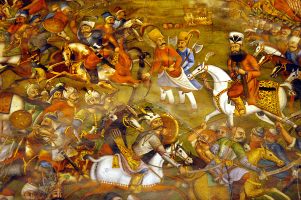 Mural 4: Chaldoran fighting between Shah Ismail I and the Ottoman Sultan Suleiman in 1514