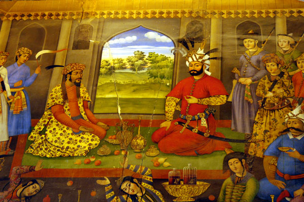 Mural 5: Shah Tahmasp receiving King Homayoon of India in Zanjan in 1544