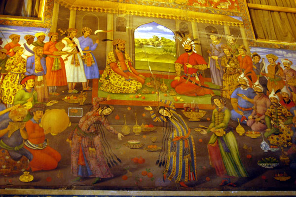 Mural 5: Shah Tahmasp receiving King Humayun of India in Zanjan in 1544