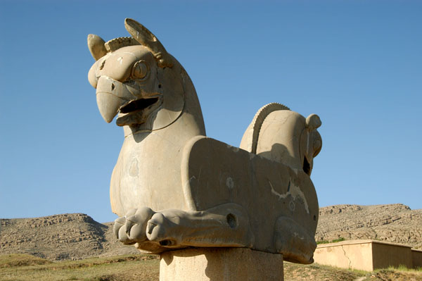 Bird-headed capitals carried roof beams of Lebanese cedar