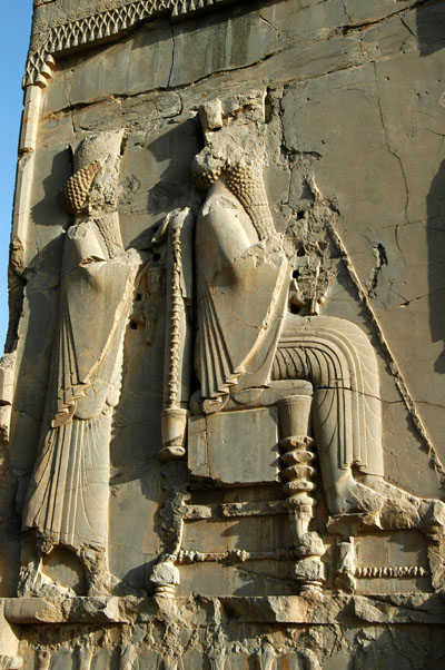 Darius on his throne with the crown prince Xerxes, Persepolis