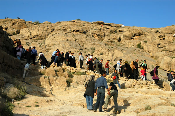 No Ruz crowd climbing to the Tomb of Artaxerxes II