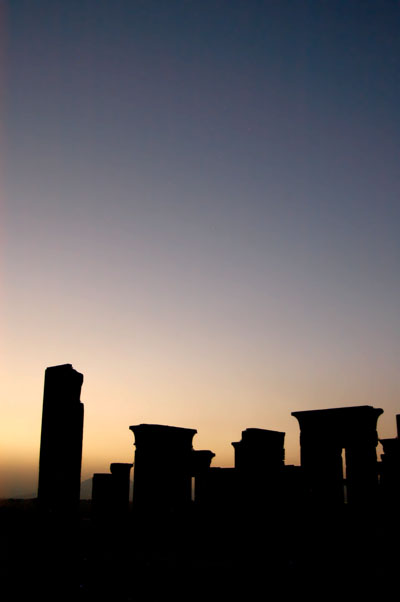 Palace of Darius I at dusk