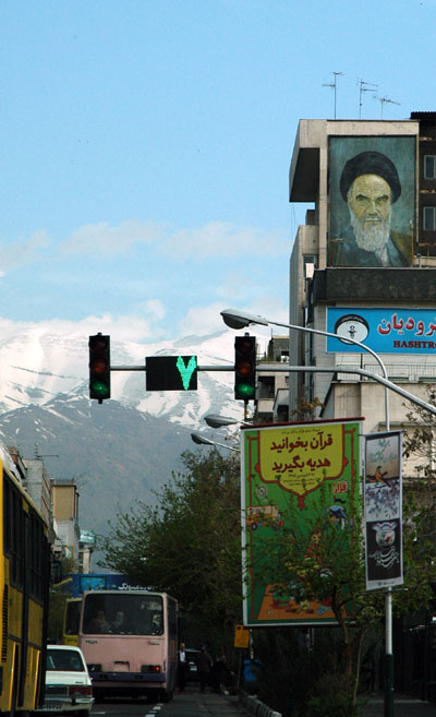 Qarani Street, headed north (towards the mountains) Tehran