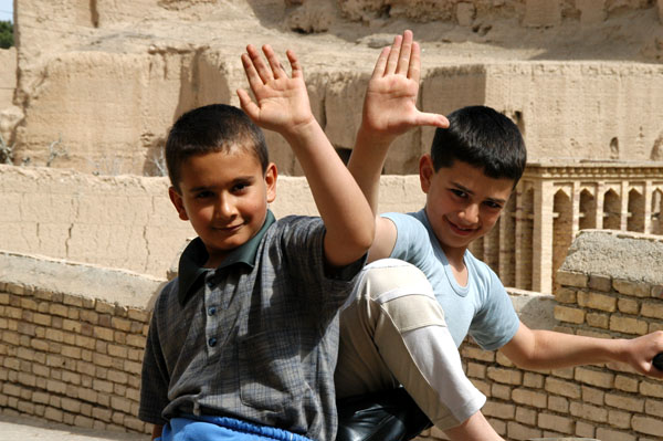 Ehsan and Yahya wave goodbye