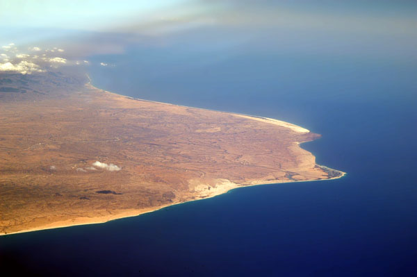 North Somali coast west of the tip of the Horn of Africa