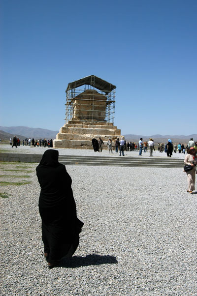 Iranian woman & Tomb of Cyrus