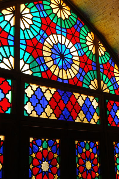 Stained glass window, winter prayer hall