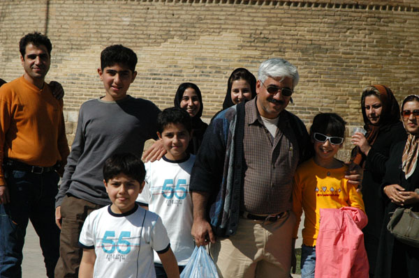 Iranian family outside Shiraz citadel during No Ruz