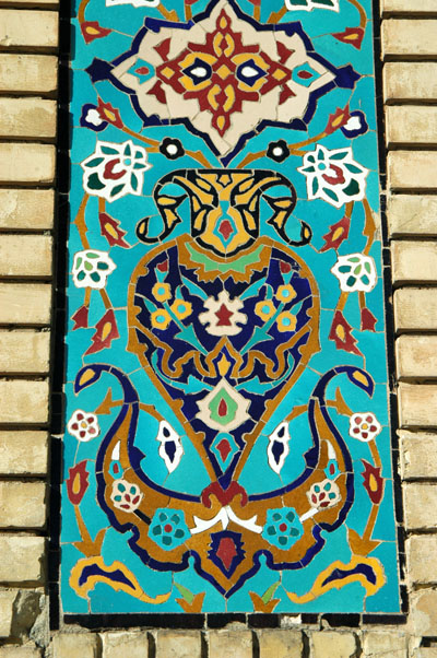 Inlaid mosaic tilework