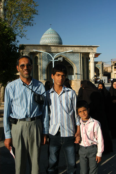 Iranian family visiting Shah-e Cheragh