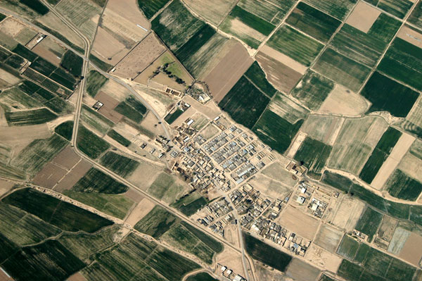 Small village surrounded by fields near Tehran