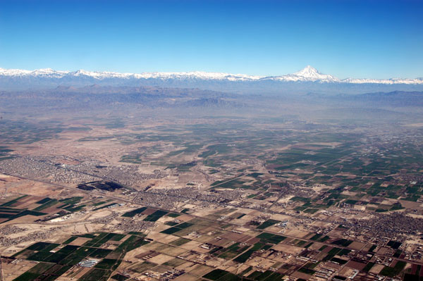 Plains leading up to the Alborz Mountains at Tehran