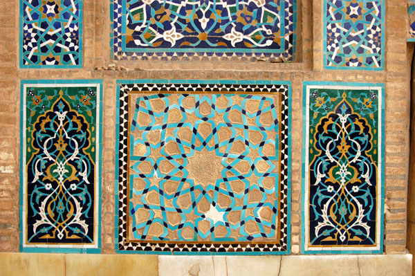Mosaic stonework panels, Jameh Mosque, Yazd