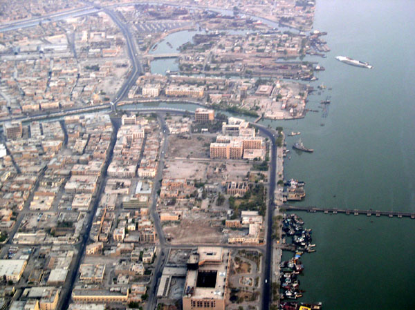 Basrah, Iraq with Saddam's sunken yacht in the upper right
