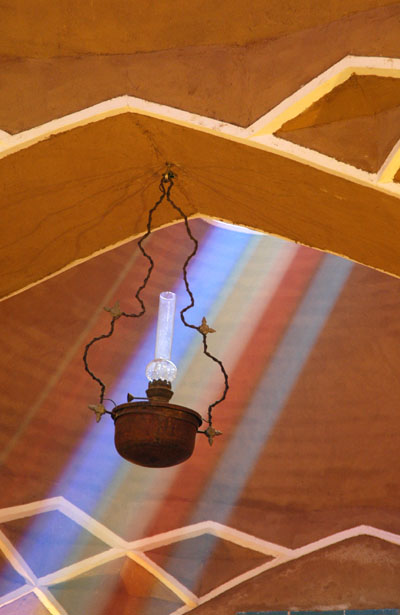 Lamp and colorful rays of light