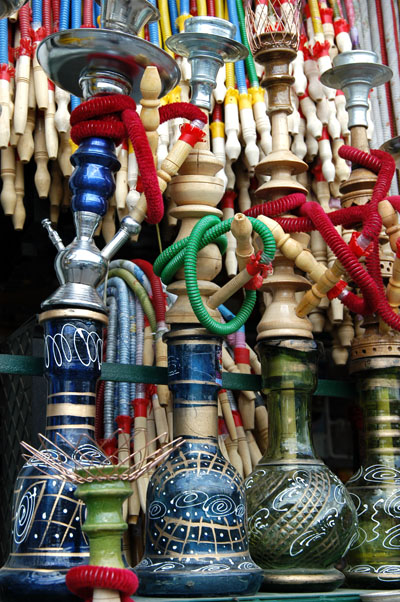 Sheesha pipes, Pottery vessels, Mostafa Khomeiny Square, Yazd