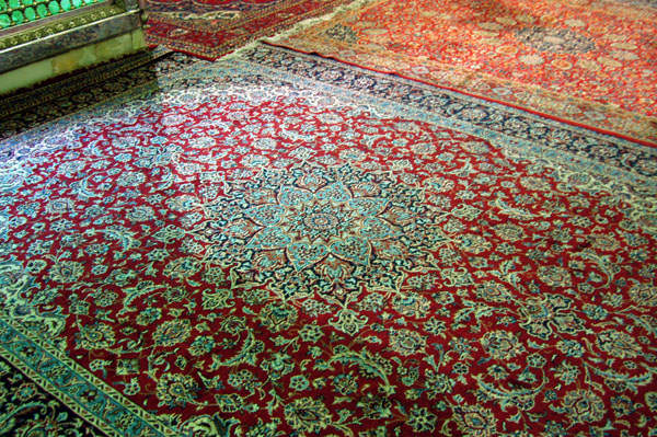 Persian carpets inside the Bogheh-ye Seyed Roknaddin