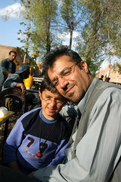 Kurdish man and son visiting Yazd