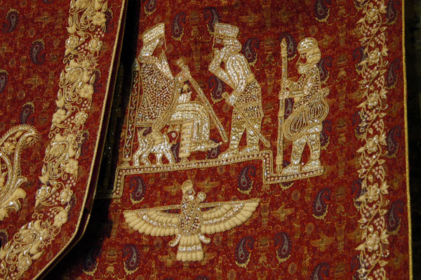 Zoroastrian scene on an embroidered cloth, Yazd