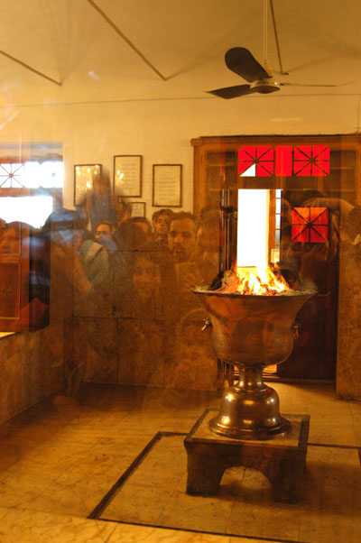 The sacred flame is said to have been buring since 470 AD, transferred from an earlier temple