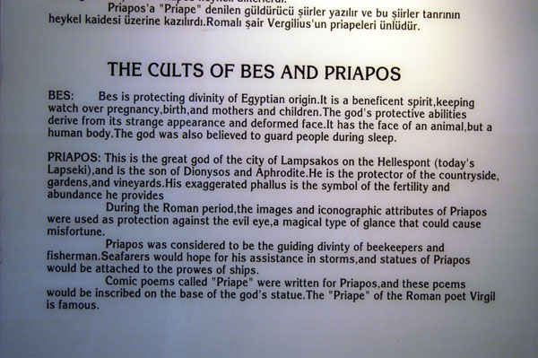 Description of the Cults of Bes and Priapos, Ephesus Museum