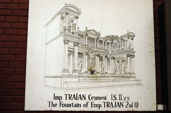 Illustration of the statue of Androklos in front of the Trajan Fountain, Ephesus