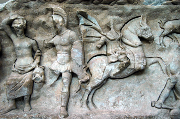 Original frieze fragments from the Temple of Hadrian, Ephesus