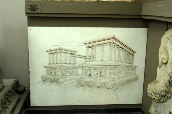 Illustration of the altar of the Domitian Temple