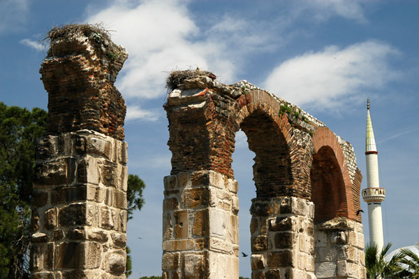 Part of the Byzantine aqueduct running through the center of Seluk