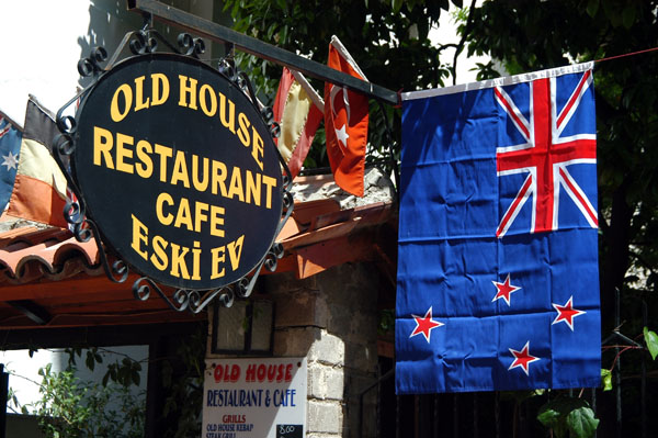 Old House Restaurant with a New Zealand flag displayed on ANZAC Day