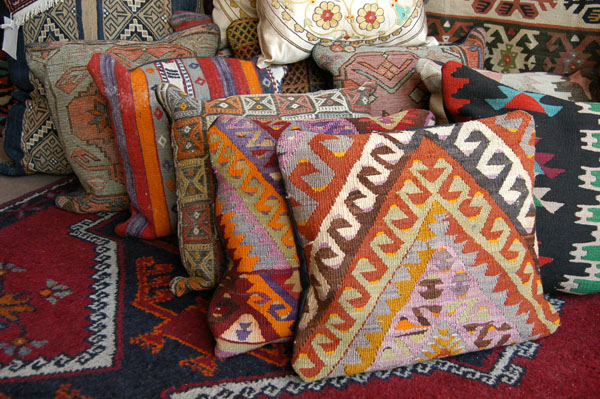 In addition to carpets and kilims, Dekorativ has pillow covers and tiny doll house sized carpets