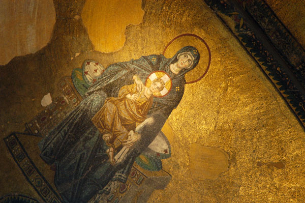 Mosaic of the Madonna and Child over the apse, 9th C.