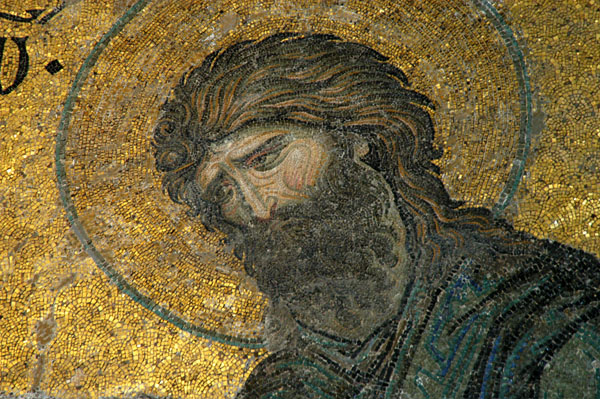 Mosaic detail of St. John the Baptist, Last Judgement Day, Upper Gallery of Hagia Sophia