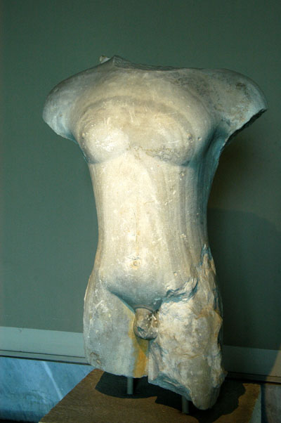 Kouros (statue of a standing youth) Archaic Period, late 6th C. BC