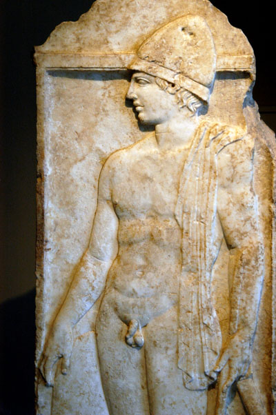 Funerary Stele of a Soldier, Classical Period 430-420 BC, Pella (near Salonika, Attica)