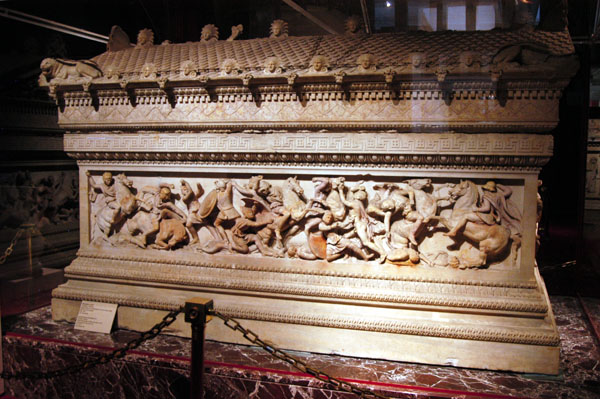 The Istanbul Archaeological Museum's masterpiece, the Alexander Sarcophagos, 4th C. BC