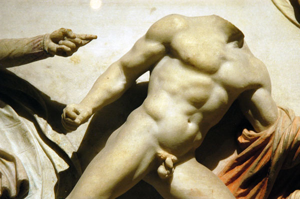Macedonian hunter, headless, Alexander Sarcophagus