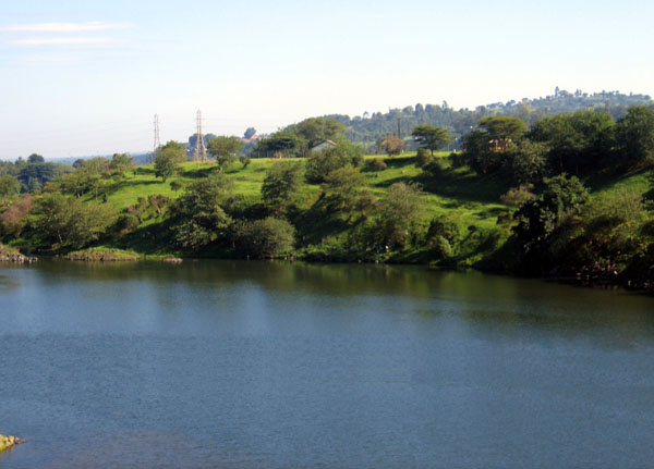 Downstream view from the Nile dam at Jinja