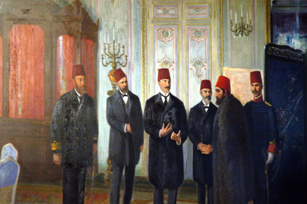 Commission selected by the Ottoman parliament informing the then sultan Abdulhamit of his removal from power by a military coup